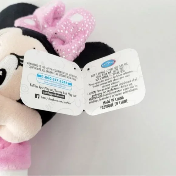 Minnie Mouse DISNEY 10" Plush Stuffed Animal Pink Polka Dot Bling - Picture 3 of 9